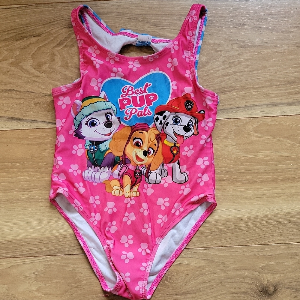 Girls' Pink 'Best Pup Pals' One-Piece Swim Suit